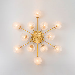 Bloom 12-Light Opal Swirl Glass Bubble Semi Flush Chandelier