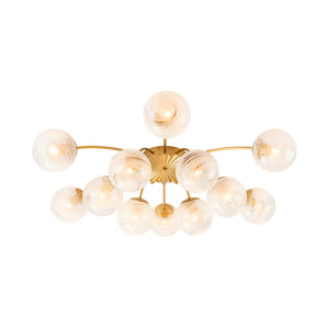 Bloom 12-Light Opal Swirl Glass Bubble Semi Flush Chandelier