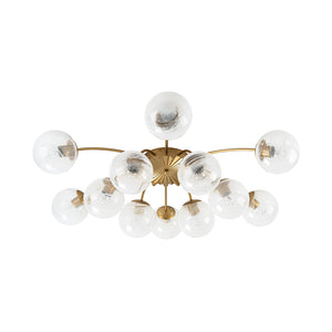 Bloom 12-Light Opal Swirl Glass Bubble Semi Flush Chandelier