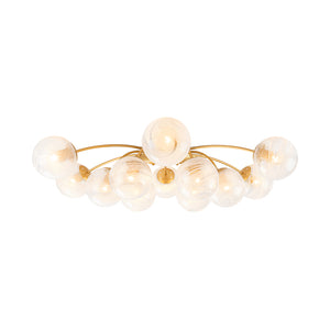 Bloom 12-Light Opal Swirl Glass Bubble Semi Flush Chandelier