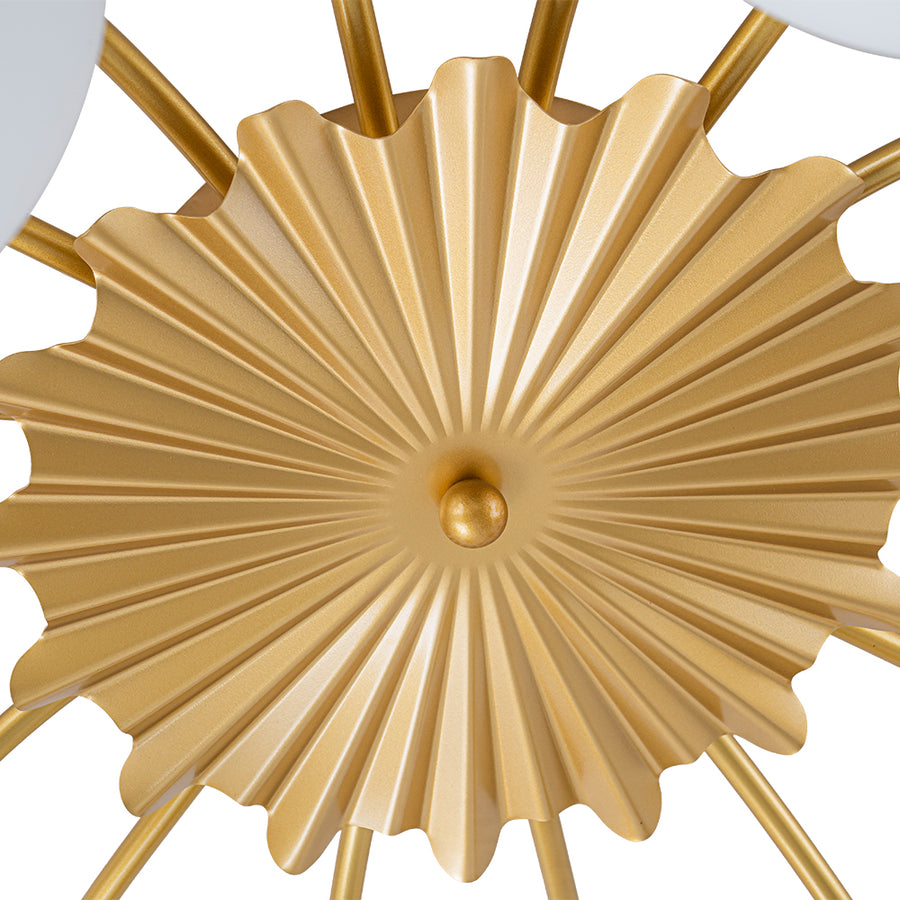 Bloom Dimmable Opal Glass Globe Bubble Semi Flush Chandelier