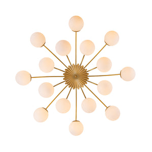 Bloom Dimmable Opal Glass Globe Bubble Semi Flush Chandelier
