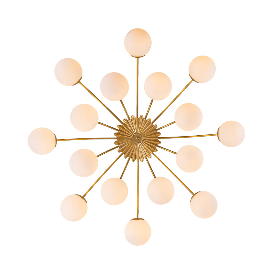 Bloom Dimmable Opal Glass Globe Bubble Semi Flush Chandelier