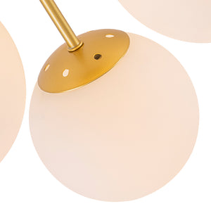 Bloom Dimmable Opal Glass Globe Bubble Semi Flush Chandelier