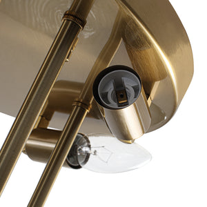 Bloom Brass 6-Light Tiered Rippled Glass Round Semi Flush Mount