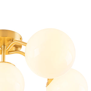 Bloom Shine Polished Opal Glass Bubble Semi Flush Mount