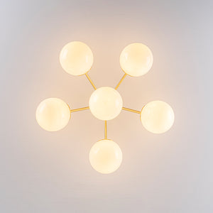Bloom Shine Polished Opal Glass Bubble Semi Flush Mount