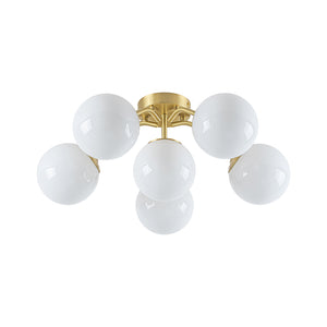 Bloom Shine Polished Opal Glass Bubble Semi Flush Mount