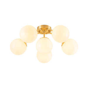 Bloom Shine Polished Opal Glass Bubble Semi Flush Mount