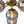 Bloom Brass Smoked Glass Bubble Semi Flush Chandelier