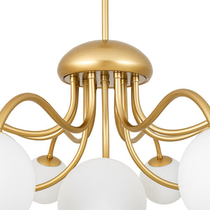 Bloom Firework Brass Tiered Opal Glass Bubble Chandelier