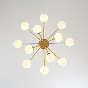 Bloom Firework Brass Tiered Opal Glass Bubble Chandelier