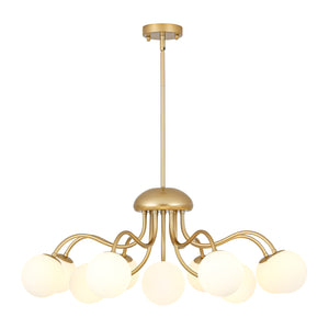 Bloom Firework Brass Tiered Opal Glass Bubble Chandelier