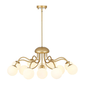 Bloom Firework Brass Tiered Opal Glass Bubble Chandelier