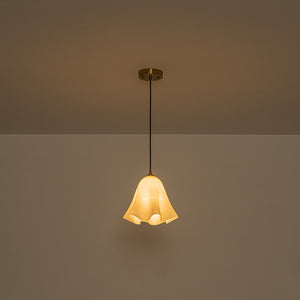 Bloom Pleated Shine Opal Glass Calla Flower Pendant Light