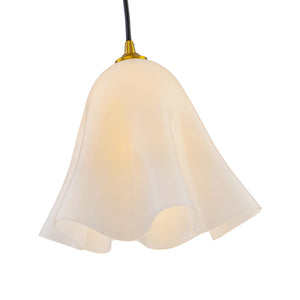 Bloom Pleated Shine Opal Glass Calla Flower Pendant Light