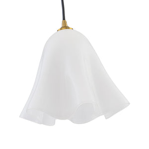 Bloom Pleated Shine Opal Glass Calla Flower Pendant Light
