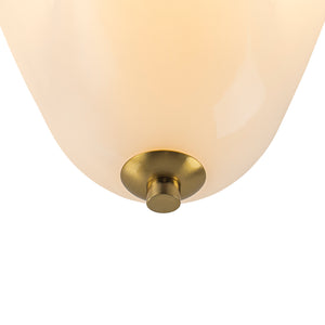 Bloom Pleated Shine Opal Glass Calla Flower Semi Flush Mount