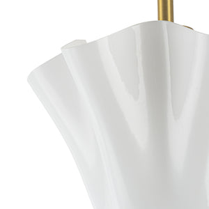 Bloom Pleated Shine Opal Glass Calla Flower Semi Flush Mount