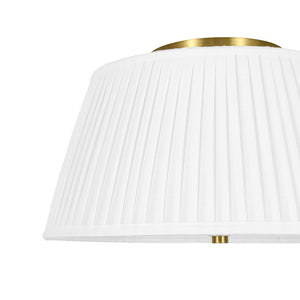Boho 3-Light Round Pleated Fabric Drum Cage Flush Mount