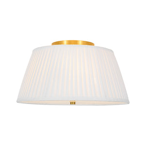 Boho 3-Light Round Pleated Fabric Drum Cage Flush Mount