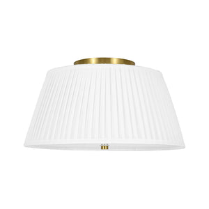 Boho 3-Light Round Pleated Fabric Drum Cage Flush Mount