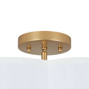 4-Light White Fabric Quatrefoil Cage Semi Flush Mount