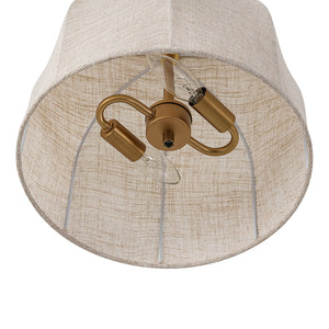 Boho Fabric Linen Round Scalloped Dome Cage Ceiling Light