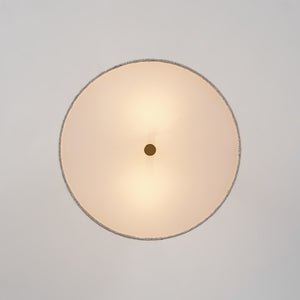 Boho Fabric Linen Round Scalloped Dome Cage Ceiling Light