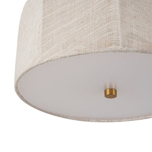 Boho Fabric Linen Round Scalloped Dome Cage Ceiling Light