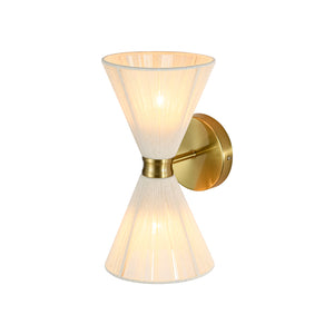Boho 2-Light Beige Woven Thread Hourglass Vanity Wall Sconce