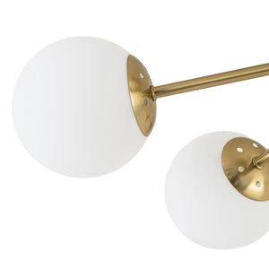9-Light Opal Glass Bubble Round Sunburst Sputnik Semi Flush Mount