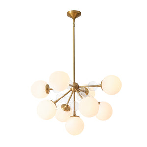 9-Light Tiered Sputnik Glass Globe Bubble Chandelier