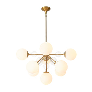 9-Light Tiered Sputnik Glass Globe Bubble Chandelier