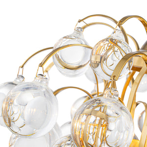 Brass Bloom Cascade Tiered Crystal Ball Firework Chandelier
