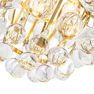 Brass Bloom Cascade Tiered Crystal Ball Firework Chandelier