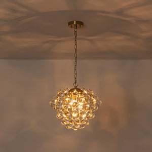 Brass Bloom Cascade Tiered Crystal Ball Firework Chandelier