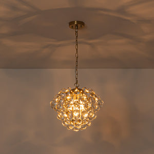 Brass Bloom Cascade Tiered Crystal Ball Firework Chandelier