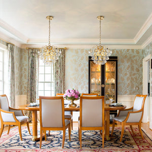 Brass Bloom Cascade Tiered Crystal Ball Firework Chandelier