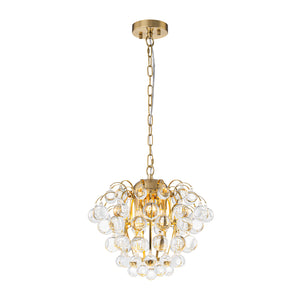 Brass Bloom Cascade Tiered Crystal Ball Firework Chandelier
