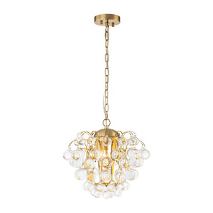 Brass Bloom Cascade Tiered Crystal Ball Firework Chandelier