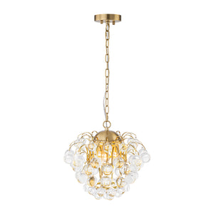 Brass Bloom Cascade Tiered Crystal Ball Firework Chandelier