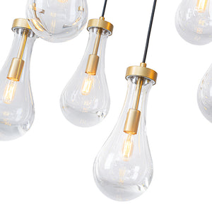 Glam Cluster 13-Light Teardrop Glass Linear Island Pendant