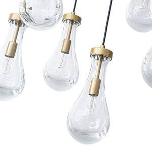 Glam Cluster 13-Light Teardrop Glass Linear Island Pendant