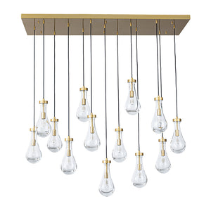 Glam Cluster 13-Light Teardrop Glass Linear Island Pendant