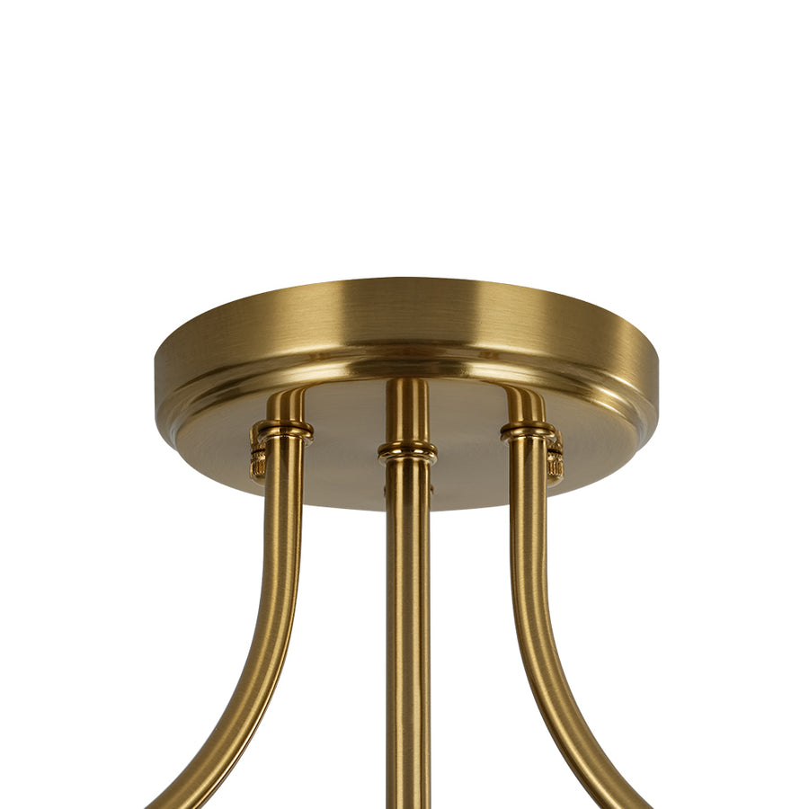 Round Drum Hammered Glass Semi Flush Mount