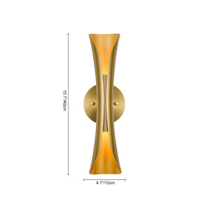 Brass Metal Curved Up and Down Dimmable LED Wall Sconce
