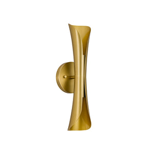Brass Metal Curved Up and Down Dimmable LED Wall Sconce