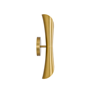 Brass Metal Curved Up and Down Dimmable LED Wall Sconce