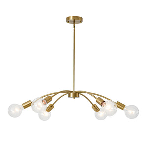 Minimalist 6-Light Metal Round Sputnik Swoop Chandelier